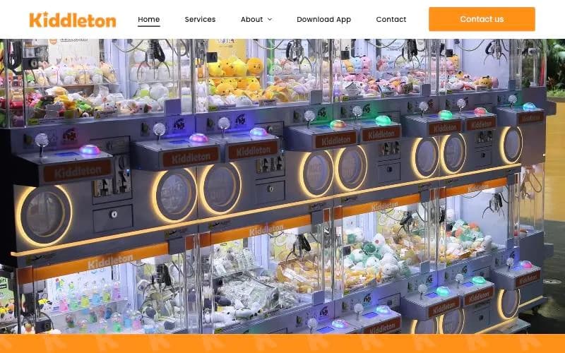 Kiddleton - A free-play web app, website and email marketing for a claw machine operator.