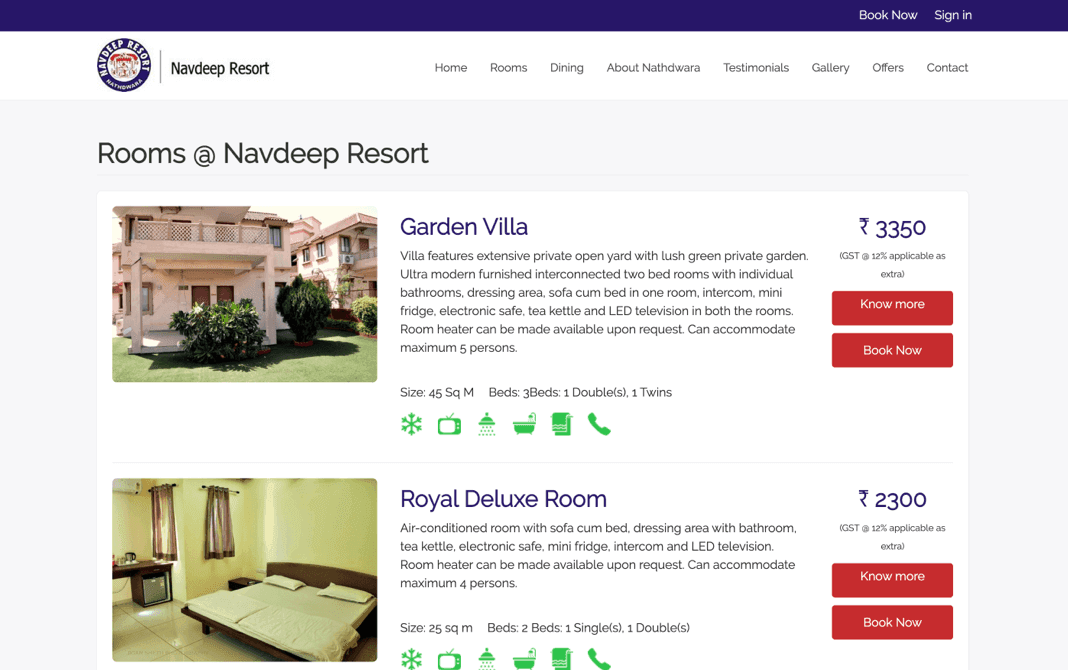 Room detail and reservation screen inside the management software